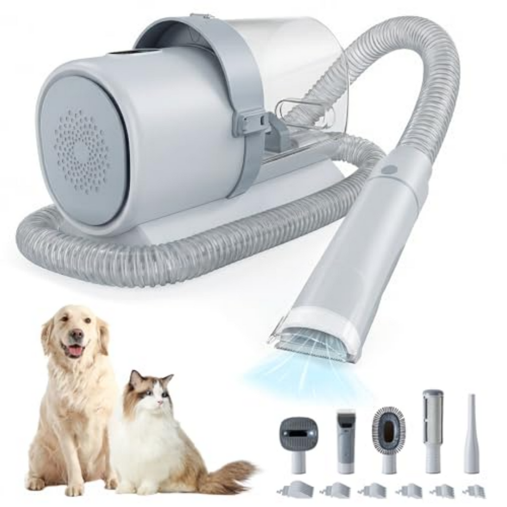 The Shed Catcher 5-tool vacuum groomer, gray