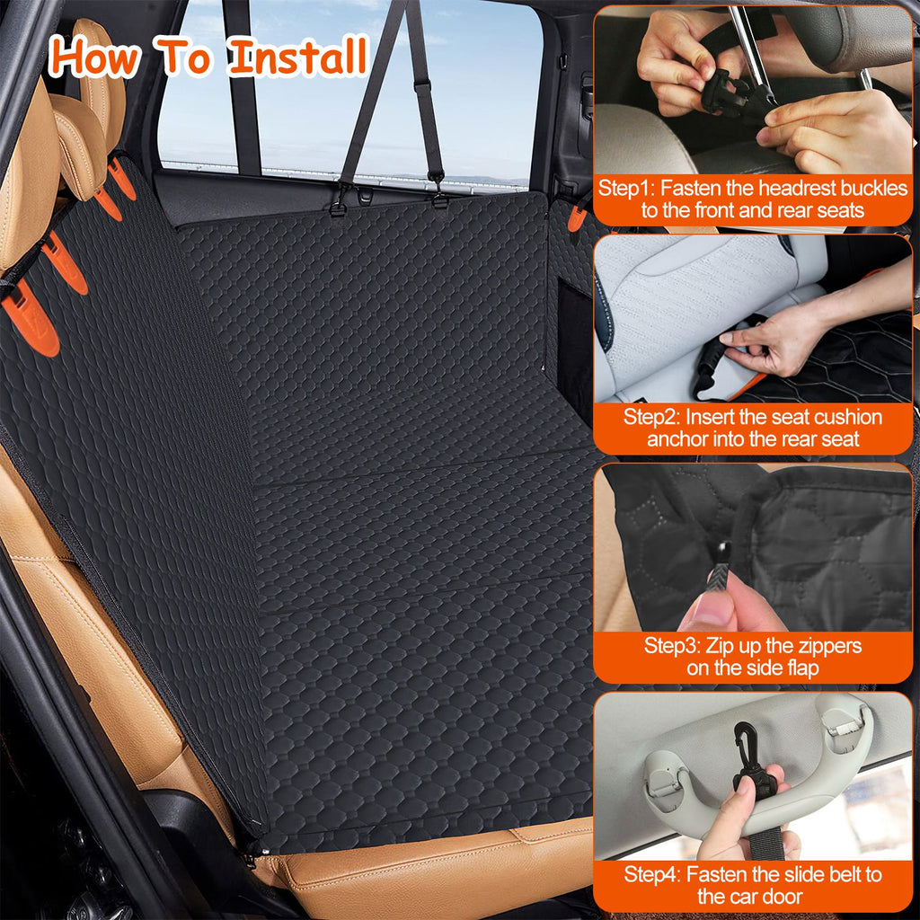 Side flaps protecting car doors from paws